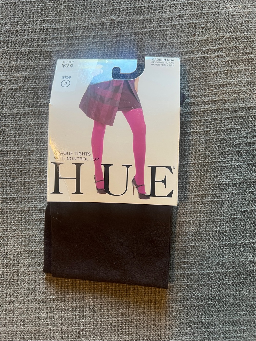 HUE Opaque Tights in Hot Pink and Black